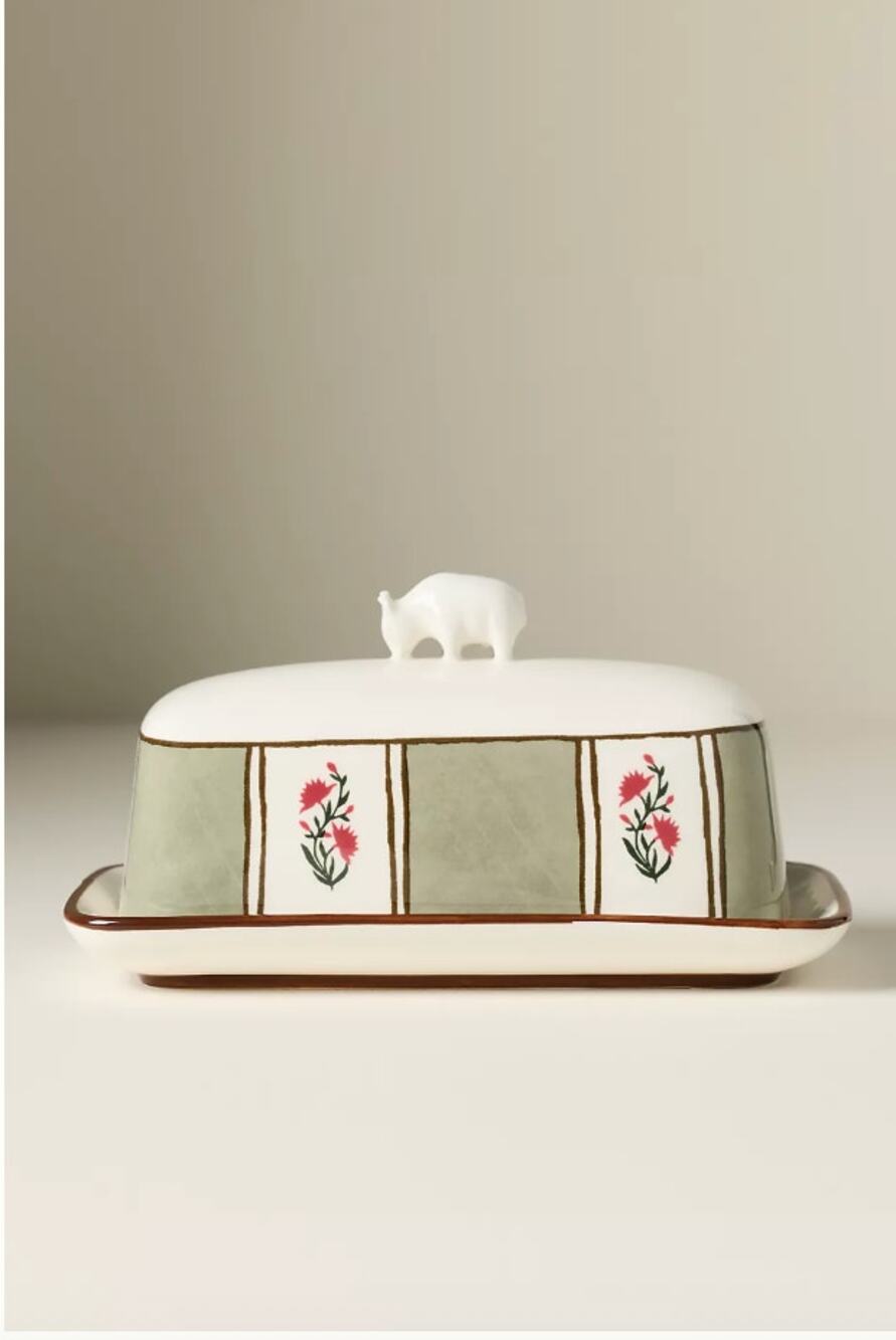 Anthropologie Millie Stoneware Cow Butter Dish